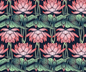 lilies flower seamless pattern vector 01