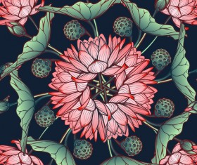 lilies flower seamless pattern vector 02