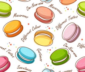 macaroons cookies seamless pattern vector