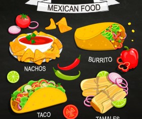 mexican food illustration vector
