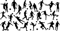Set of football play silhouette vector 02 free download