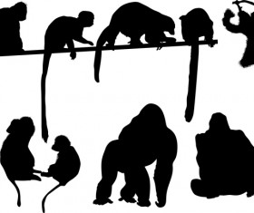 monkey lemur silhouette vector