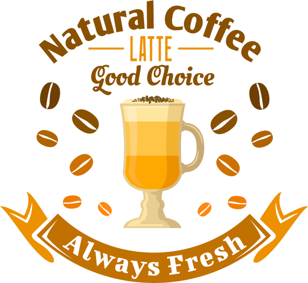 natural coffee labels vector design 01
