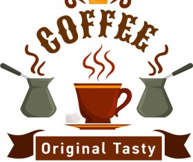natural coffee labels vector design 04