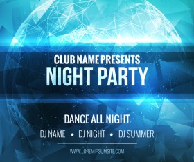 night party flyer template vector material 01