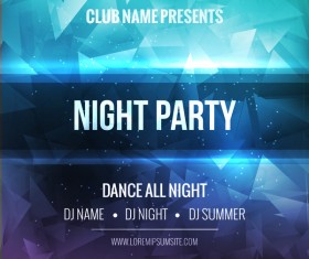 night party flyer template vector material 02