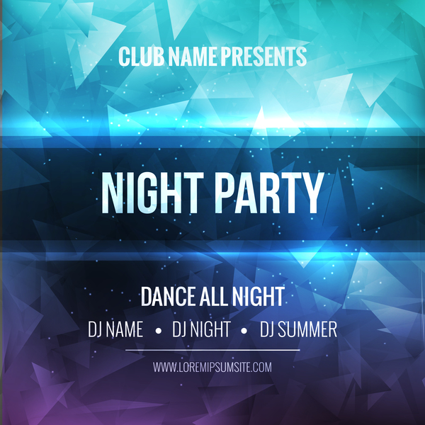 night party flyer template vector material 02