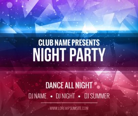 night party flyer template vector material 03
