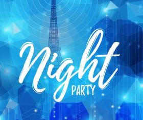 night party flyer template vector material 05