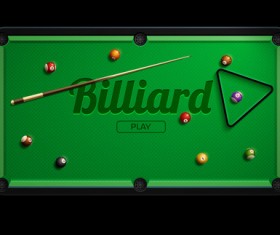 pool table with billiard vector material 01