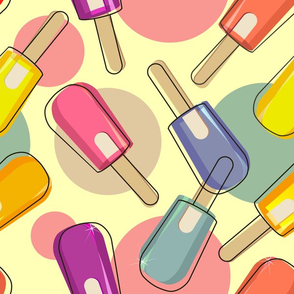 popsicle seamless pattern vector
