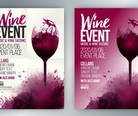 poster event wine template splash glass vector