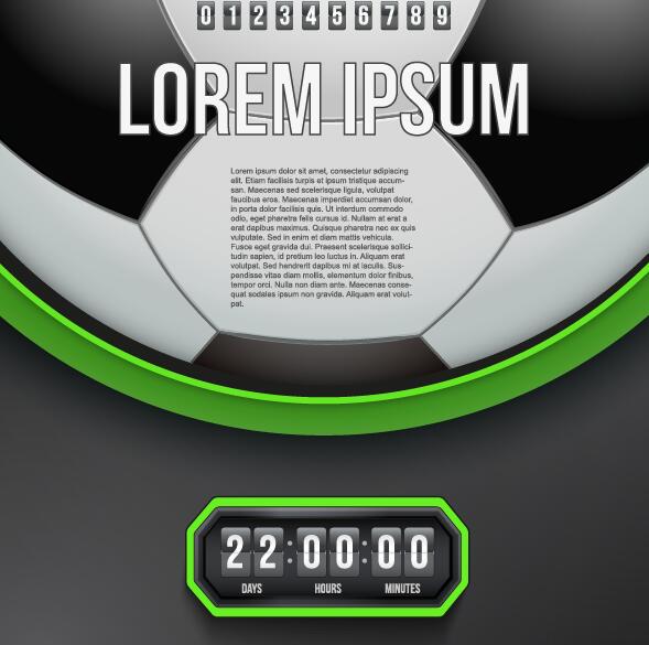 soccer background with timer design vector