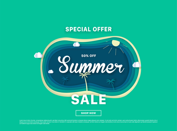 special offer summer sale background vector 01