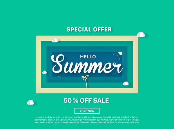 special offer summer sale background vector 03