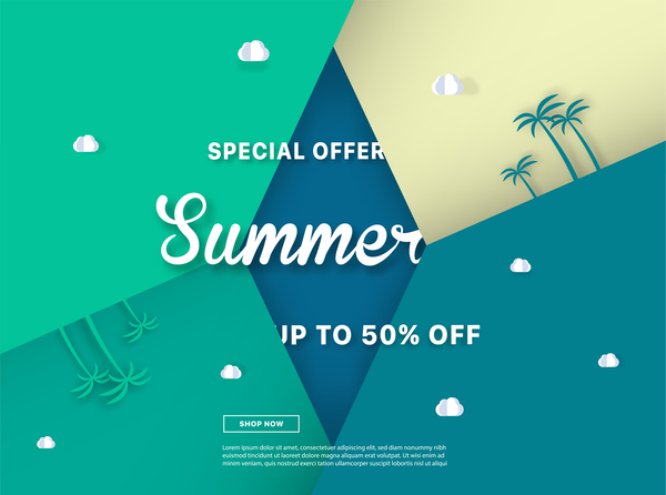 special offer summer sale background vector 04