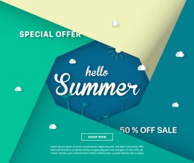 special offer summer sale background vector 05