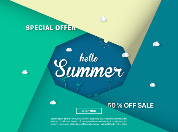 special offer summer sale background vector 05
