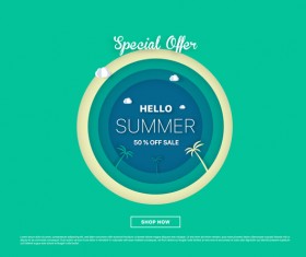 special offer summer sale background vector 08