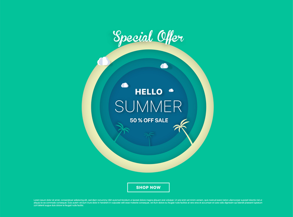 special offer summer sale background vector 08