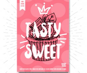tasty sweet poster template vector