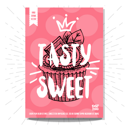 tasty sweet poster template vector