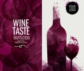 wine red circles stains bottle glass background vector