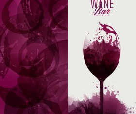 wine red circles stains invitation leaflet background vector