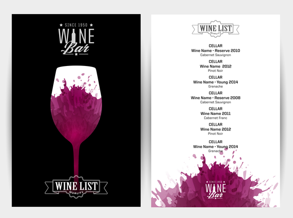 wine red stains invitation bar background vector
