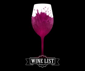 wine red stains invitation black list background vector