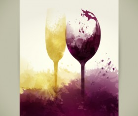 wine sparkling glasses stains liquid vector