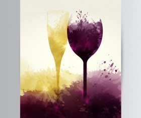 wine sparkling glasses stains vector