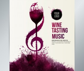 wine taste event stains liquid music vector