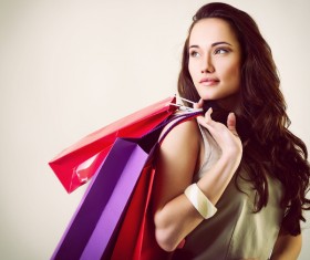 woman holding a shopping bag Stock Photo