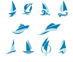 yacht sailing logos vector