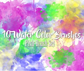 10 kind watercolor photoshop brushes