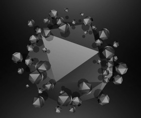3D Polygon with black background vector 01