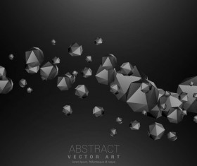 3D Polygon with black background vector 02