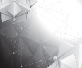 3D polygon with points lines background vector