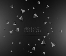 3D triangle with black background vector
