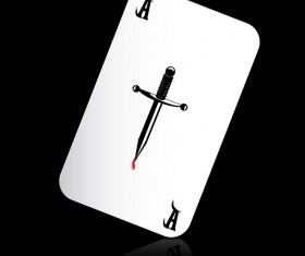 A playing cards with black background vector 02