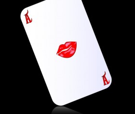 A playing cards with black background vector 03
