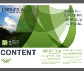 Abstract green styles flyer with brochure cover template vector 01