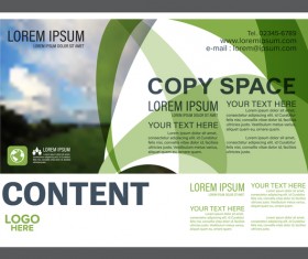 Abstract green styles flyer with brochure cover template vector 02