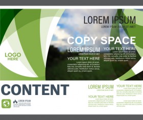 Abstract green styles flyer with brochure cover template vector 03