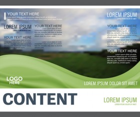 Abstract green styles flyer with brochure cover template vector 04