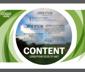 Abstract green styles flyer with brochure cover template vector 05