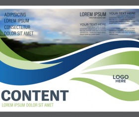 Abstract green styles flyer with brochure cover template vector 06