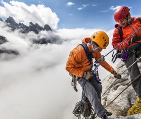 Alpine climbers Stock Photo