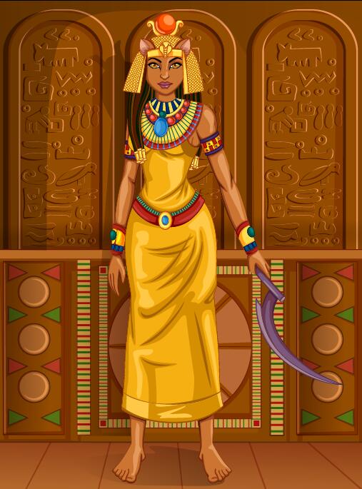 Ancient egyptian styles vector material 07